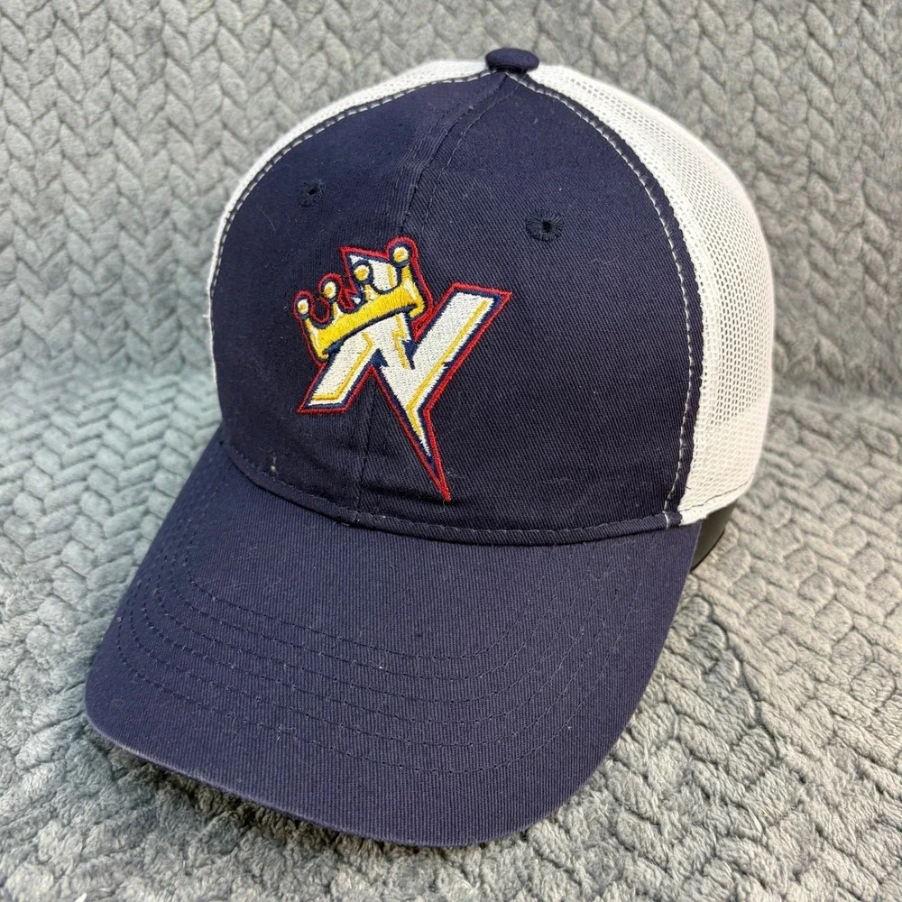 Nissin Top Ramen Trucker Hat Navy Blue White Mesh Snapback Cap Logo Patch